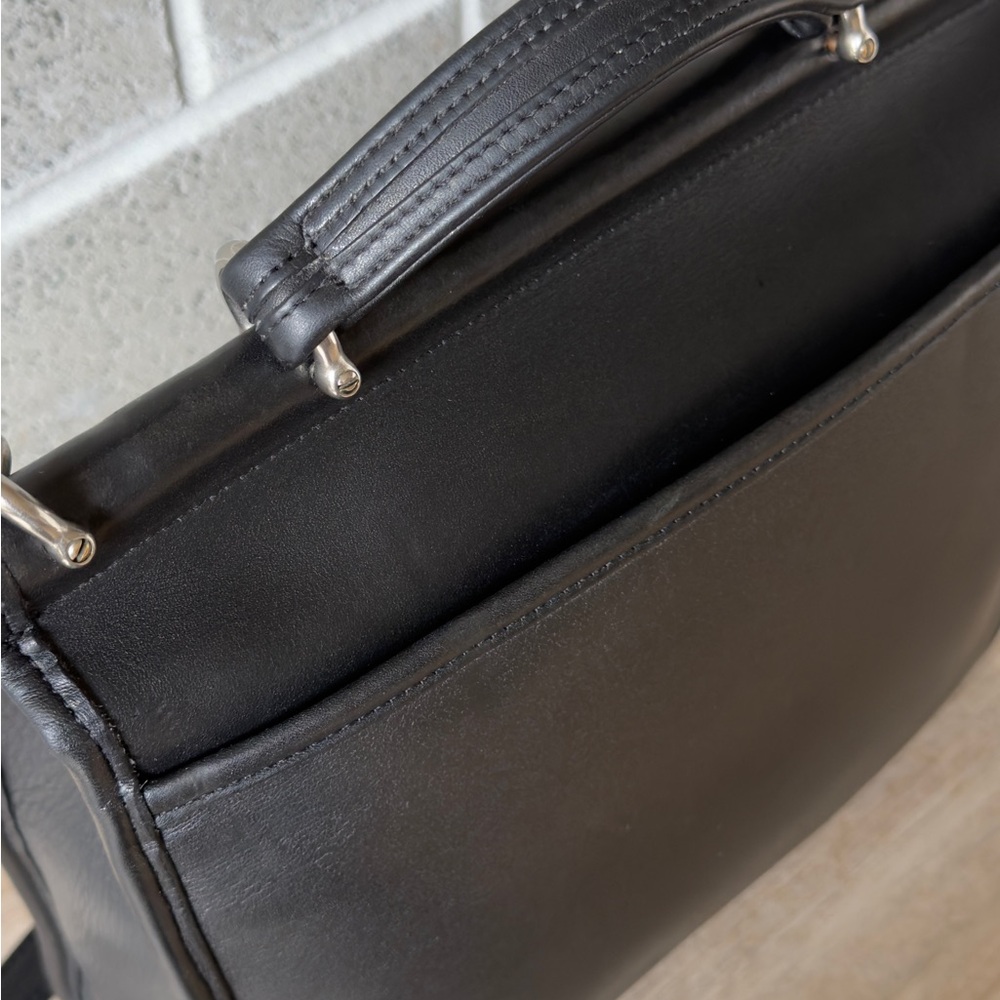 Coach Willis Black Leather Top-Handle Satchel with Detachable Strap - Picture 10 of 16